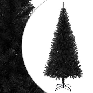 vidaXL Christmas Tree Decoration Artificial Xmas Tree with Stand Black PVC