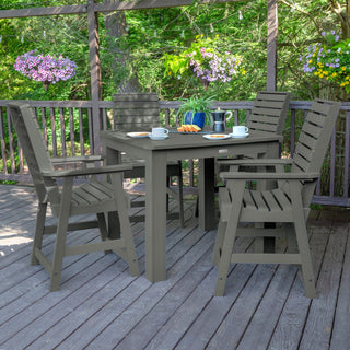Weatherly 5-Piece Square Counter-Height Dining Set, Coastal Teak