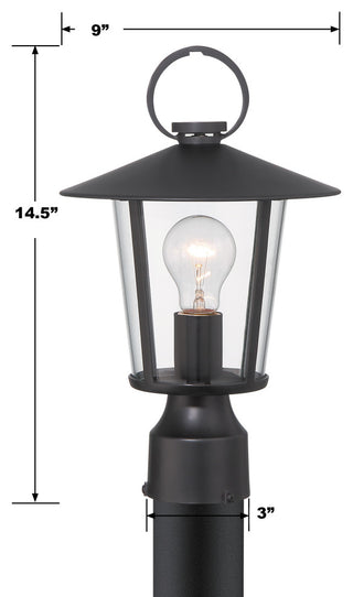 Andover 1-Light Matte Black Outdoor Lantern Post