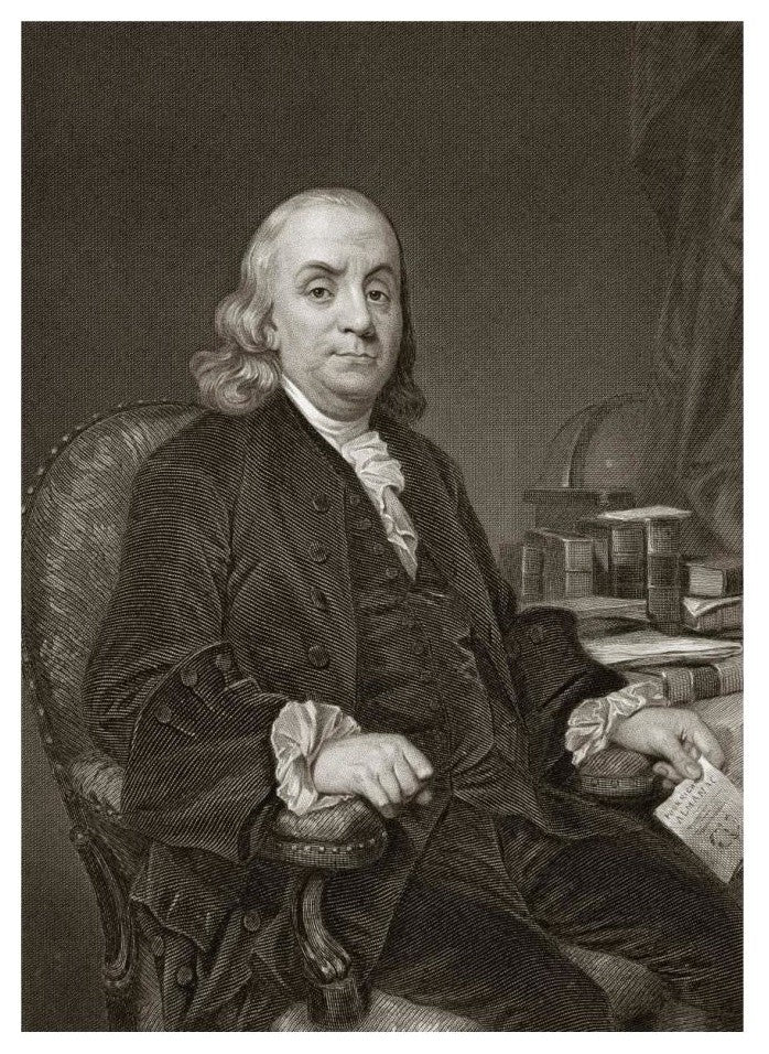 "Benjamin Franklin" Digital Paper Print by Unknown, 18"x24"