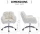 Modern Faux fur home office chair, fluffy chair for girls, White