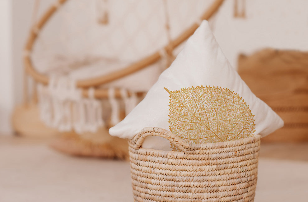 Leaf Study Accent Pillow With Removable Insert, Golden Mustard, 20"x20"
