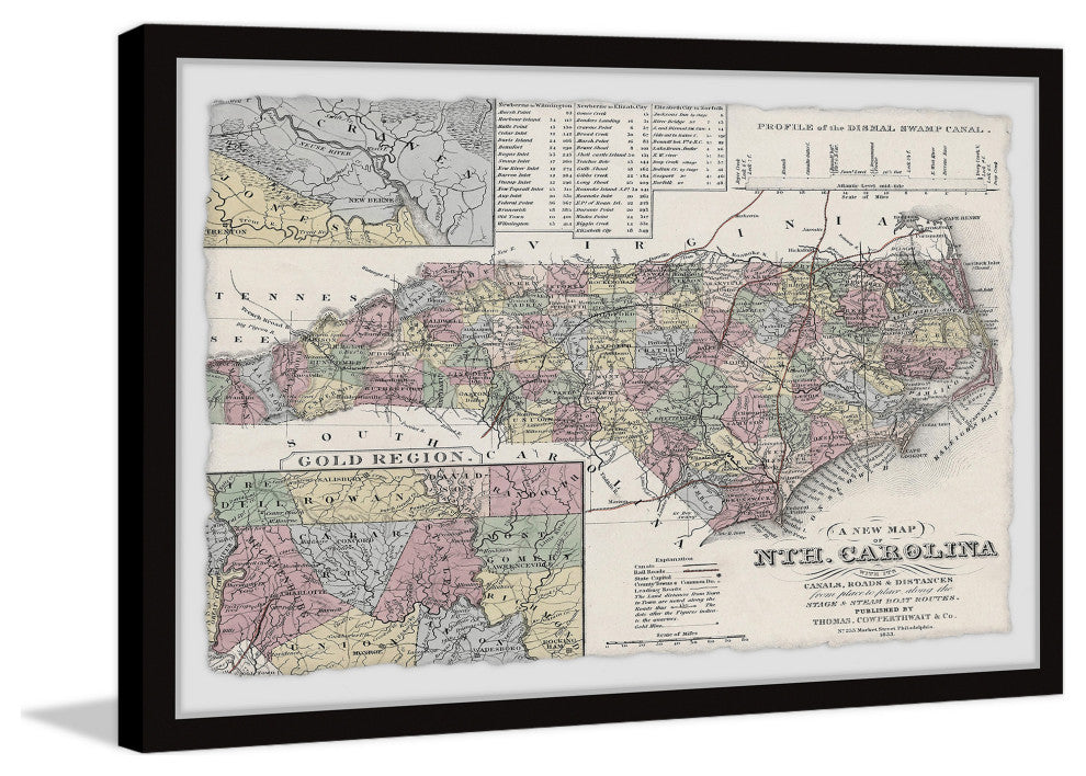"North Carolina Overview" Framed Painting Print, 24x16