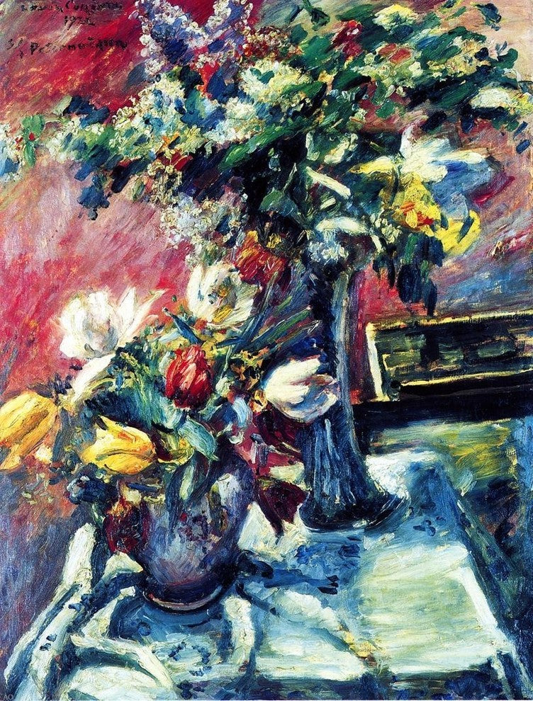 Lovis Corinth Lilac and Tulips, Gallery Wrapped Canvas Print, 21"x28"