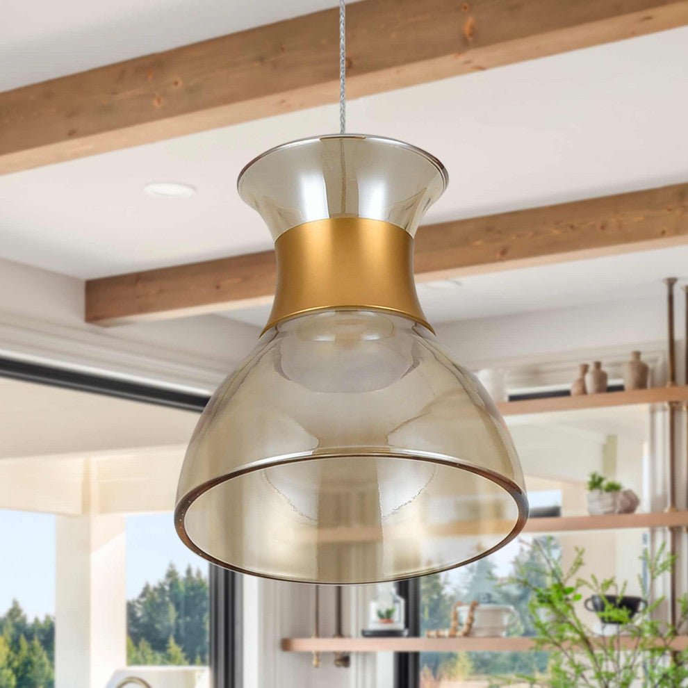 Palermo 7" ETL Certified Integrated LED Height Adjustable Pendant, Black