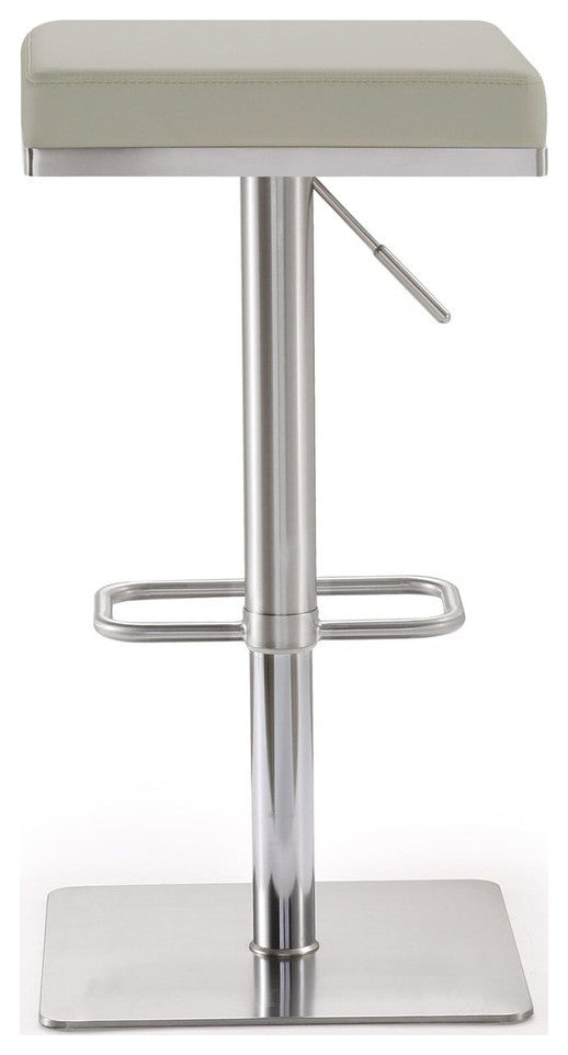 Bari Light Grey Stainless Steel Barstool - Light Grey