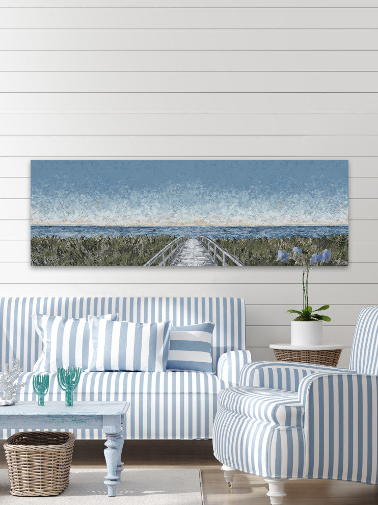 "Vacation Mode" Painting Print on Wrapped Canvas, 30x10