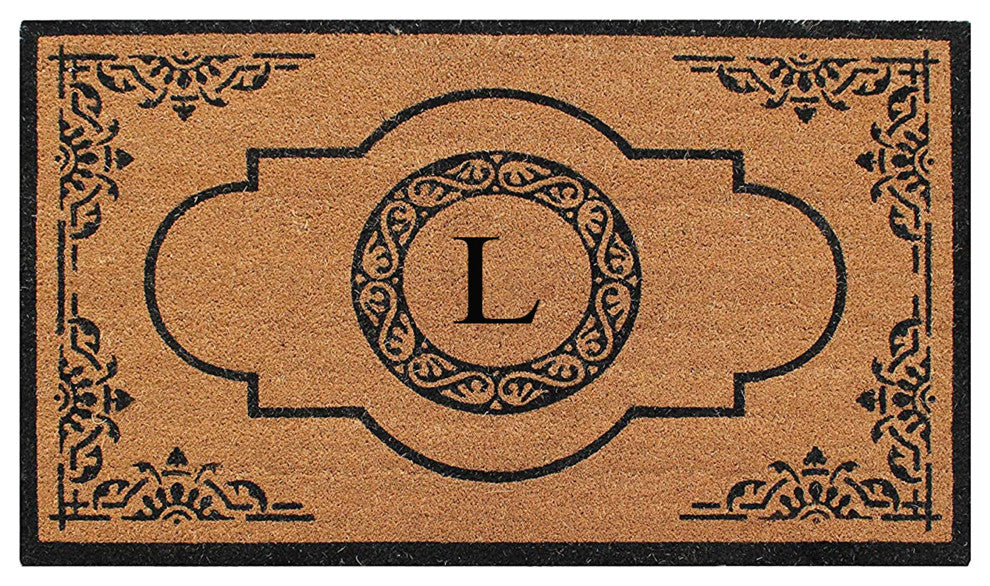Abrilina Heavy Weight Outdoor Entryway Monogrammed Double Doormat 36"X72", L
