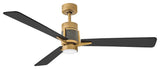 Atticus 56" LED Smart Fan, Heritage Brass