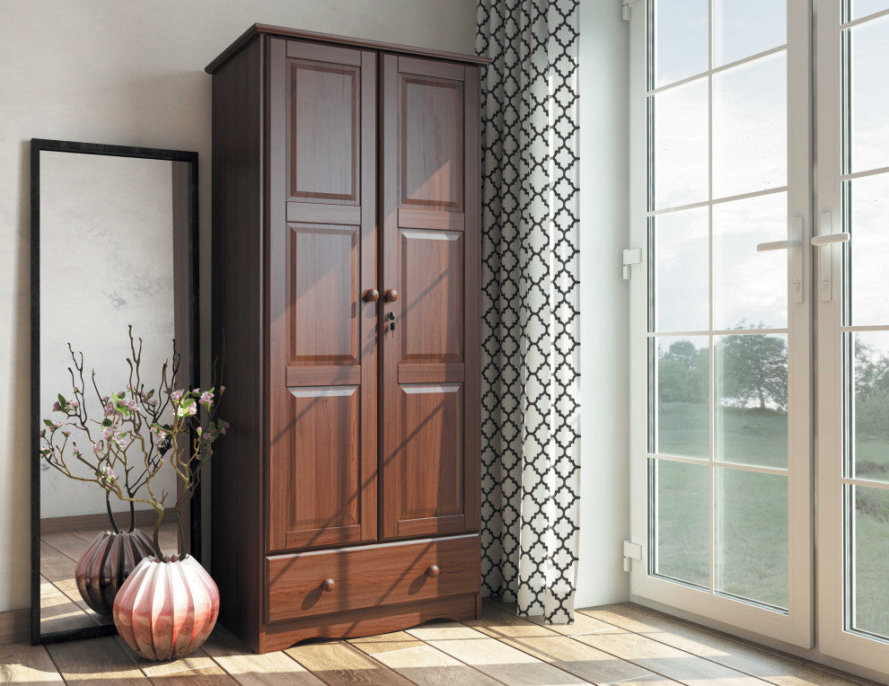 100% Solid Wood Flexible Wardrobe, Mocha