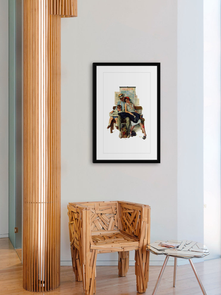 "Home from Vacation" Framed Art Print by Norman Rockwell
