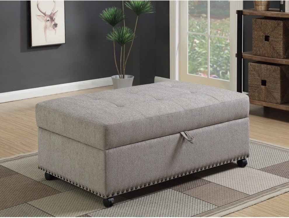 Classy Dove Gray Sleeper Ottoman