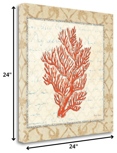 24" Fancy Orange Underwater Coral 2 Giclee Wrap Canvas Wall Art