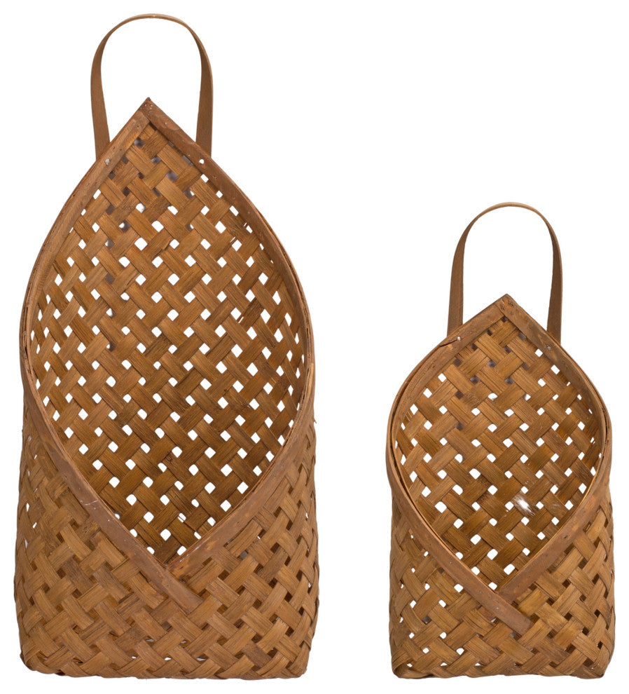 Bamboo Wall Basket, 2-Piece Set