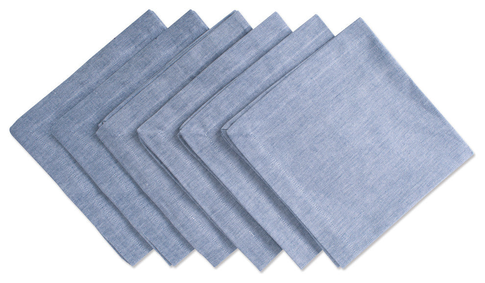 Blue Solid Chambray Napkin Set/6