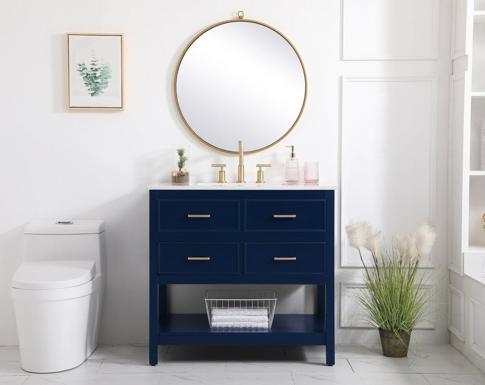 Home Living 36" Single Bathroom Vanity, Blue