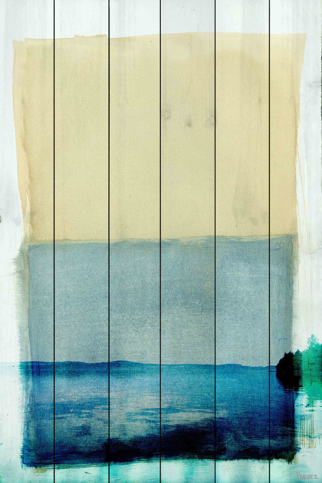 "Bondi Lake" Wall Art on Wood, 30"x45"