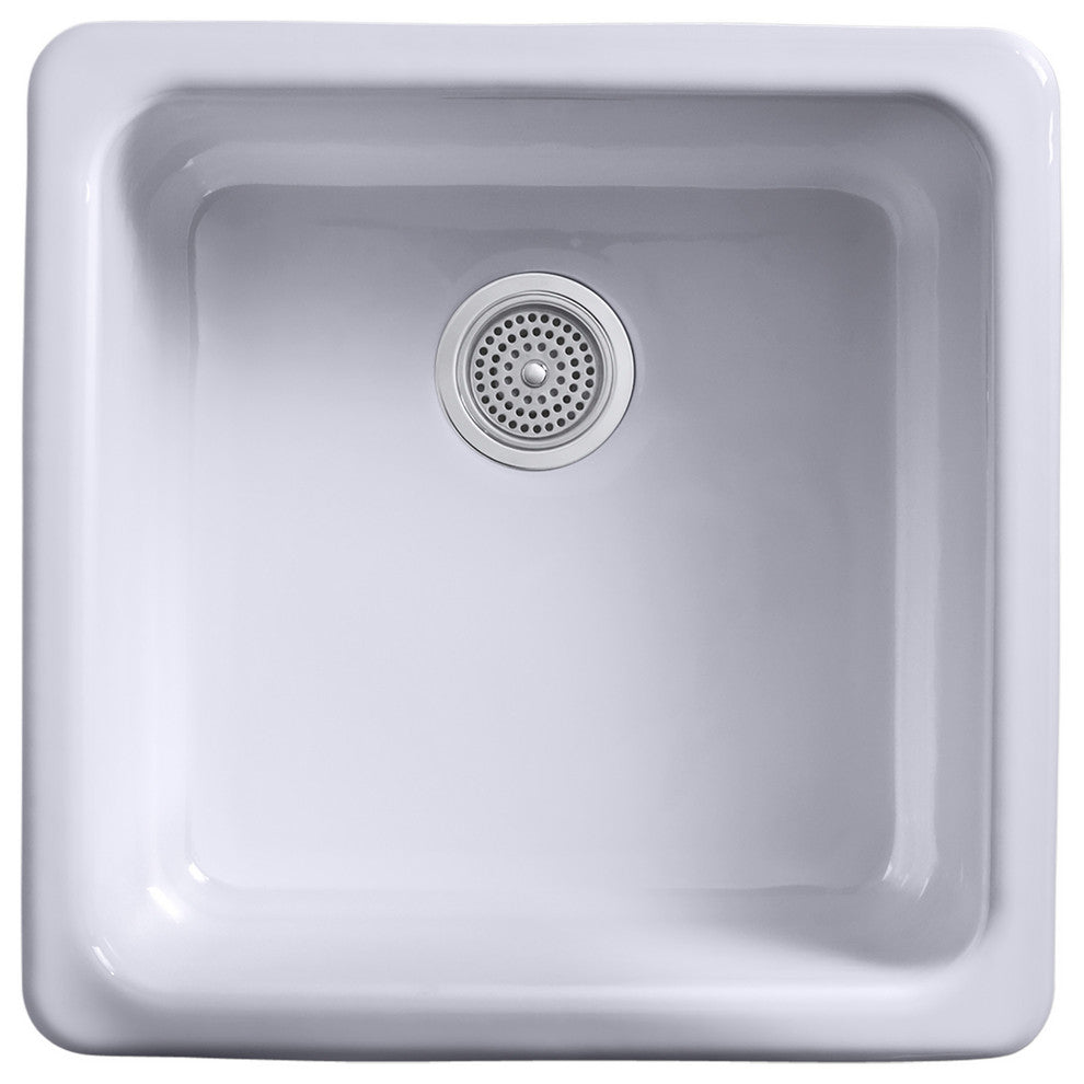 Kohler K-6587 Iron/Tones 20-7/8" Undermount Single Basin Enameled - White