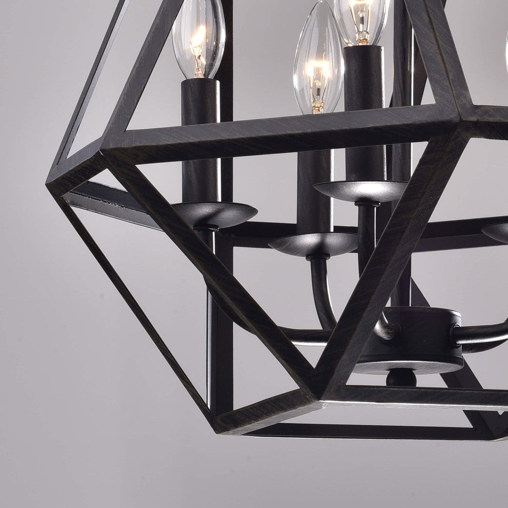 Iris 5-light Modern Antique Black Chandelier