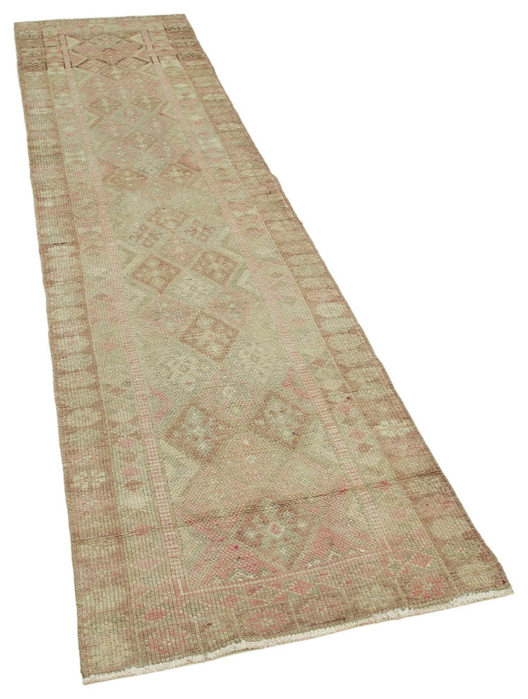 Rug N Carpet - Handwoven Oriental 2' 8" x 11' 2" Vintage Runner Rug