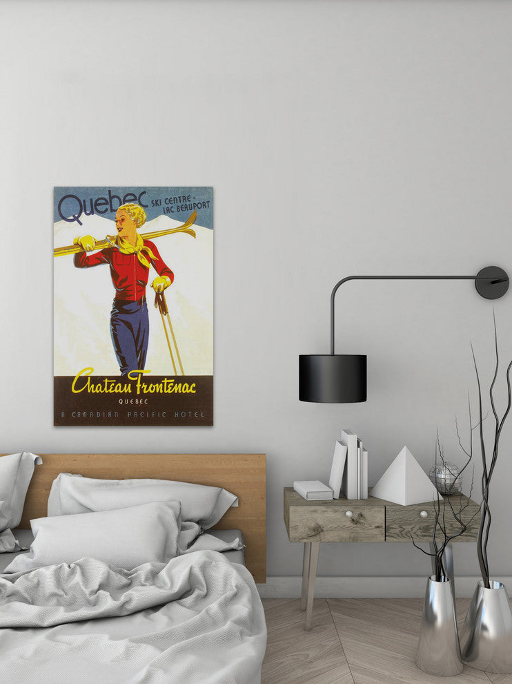 "Quebec Ski Centre" Painting Print on Wrapped Canvas, 16"x24"