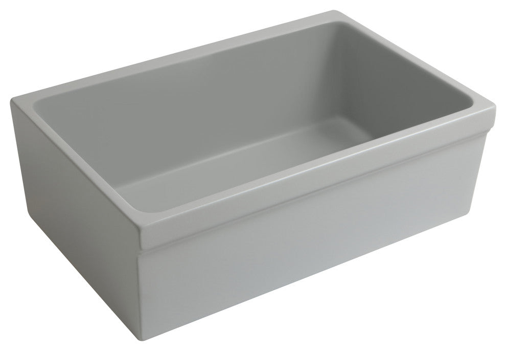 Whitehaus WHQ5530-M-LIGHTCEMENT Glencove Kitchen Sink, Matte Light Cement