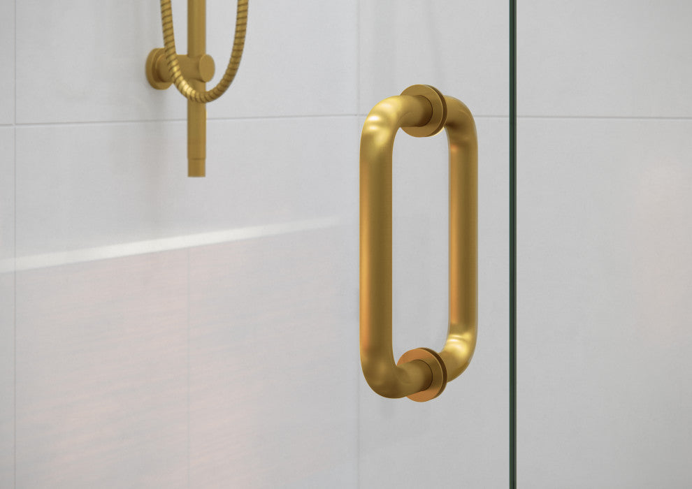 Glass Warehouse 78"x100" Frameless 3 Panel Inline Shower Door, Satin Brass