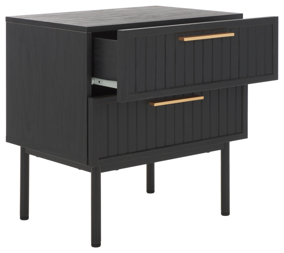 Safavieh Axelle 2 Drawer Nightstand, Black
