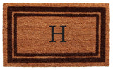 Brown Border 24"x36" Monogram Doormat, Letter H