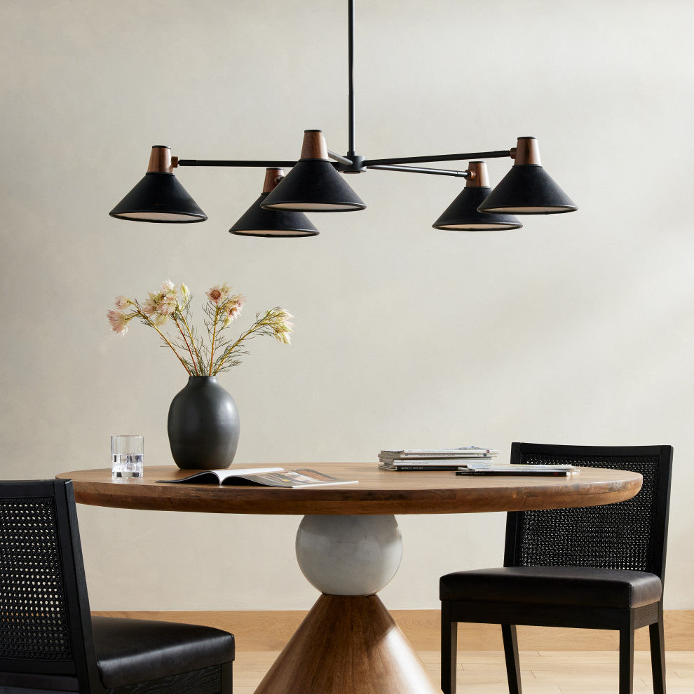 Cullen Chandelier-Black Leather