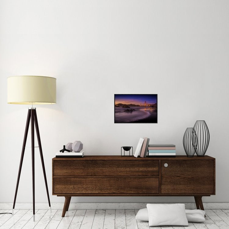 "Golden Gate Bridge Fading Daylight" Framed Canvas Giclee by Mike Leske, 23x16"