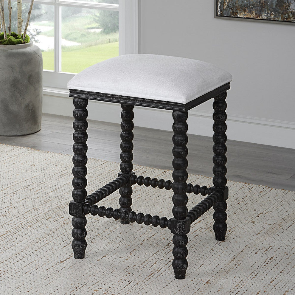 Uttermost Pryce Backless Counter Stool 23684, Black