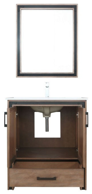 Ziva Transitional Rustic Barnwood 30" Single Vanity Set
