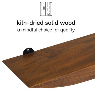 Hutch Set of 2 Wall Mounted Shelves, Walnut