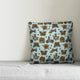 Kids Whimsical Folk Pattern, Blue Throw Pillow, 20"x20"