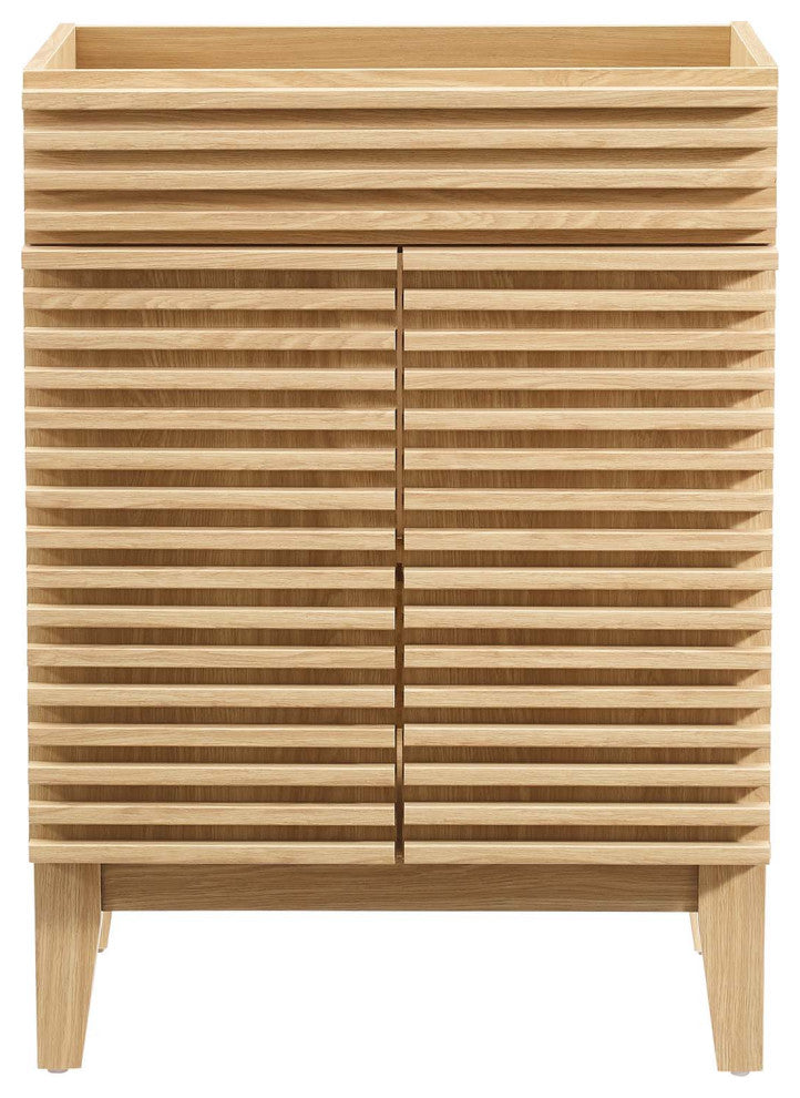 Render Bathroom Vanity Cabinet, Sink Basin Not Included, Oak