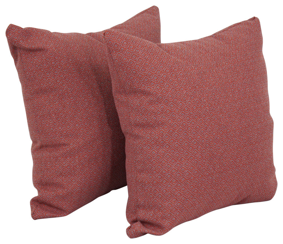 17" Jacquard Throw Pillows With Inserts, Set of 2, Hazeltsb Paprik