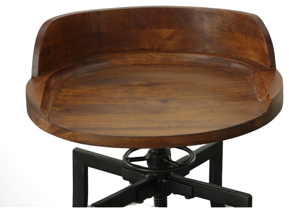 Marais Adjustable Stool, Chestnut and Black