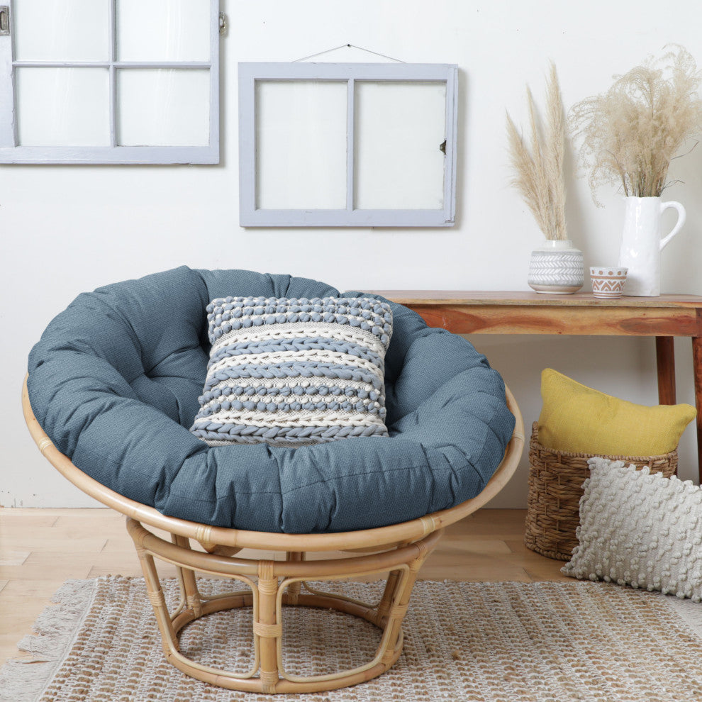 Noble Gray Indoor Sunbrella Spectrum Denim Round Papasan Cushion