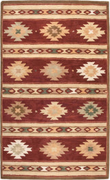 Southwest SU2012 Burgundy Southwest/Tribal Area Rug, Rectangular 9'x12'