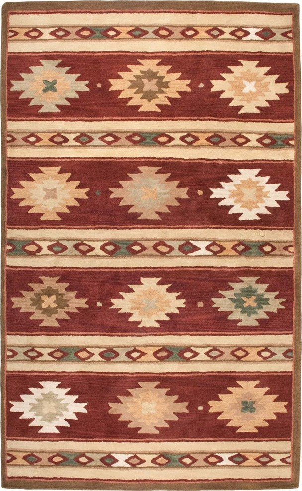 Southwest SU2012 Burgundy Southwest/Tribal Area Rug, Rectangular 9'x12'