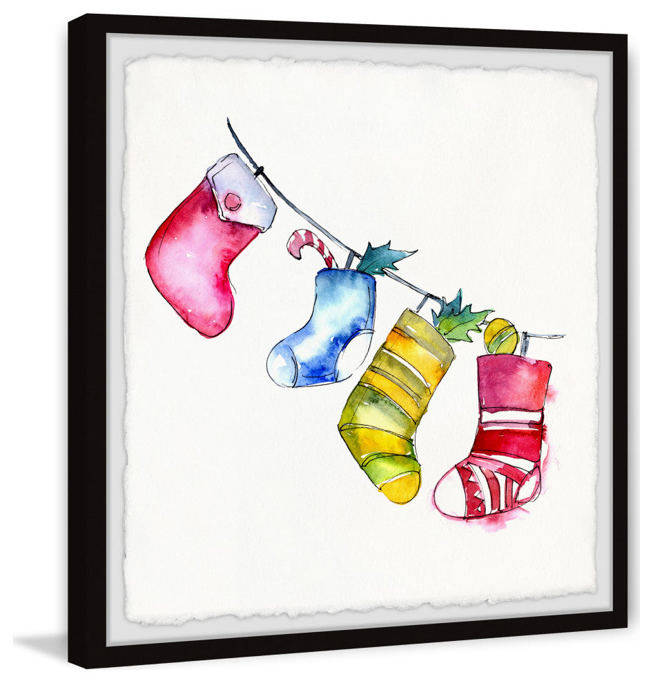 "Here Comes Santa" Framed Painting Print, 24x24
