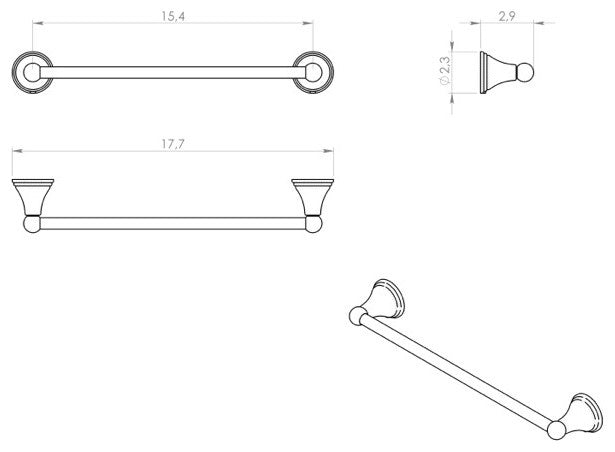 Classic-Style Bronze 18" Towel Bar