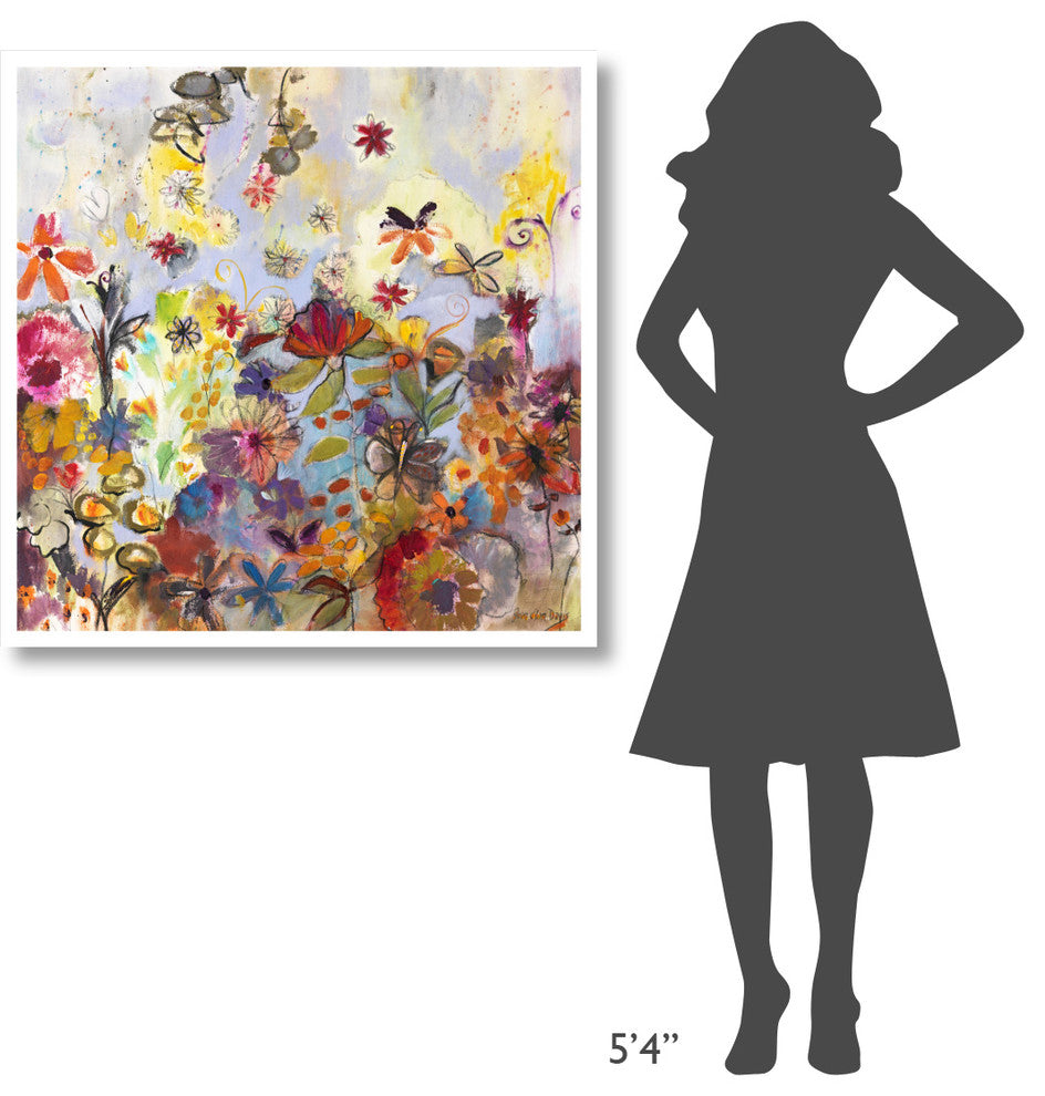 "Garden of Honesty" Digital Paper Print by Joan Elan Davis, 38"x38"