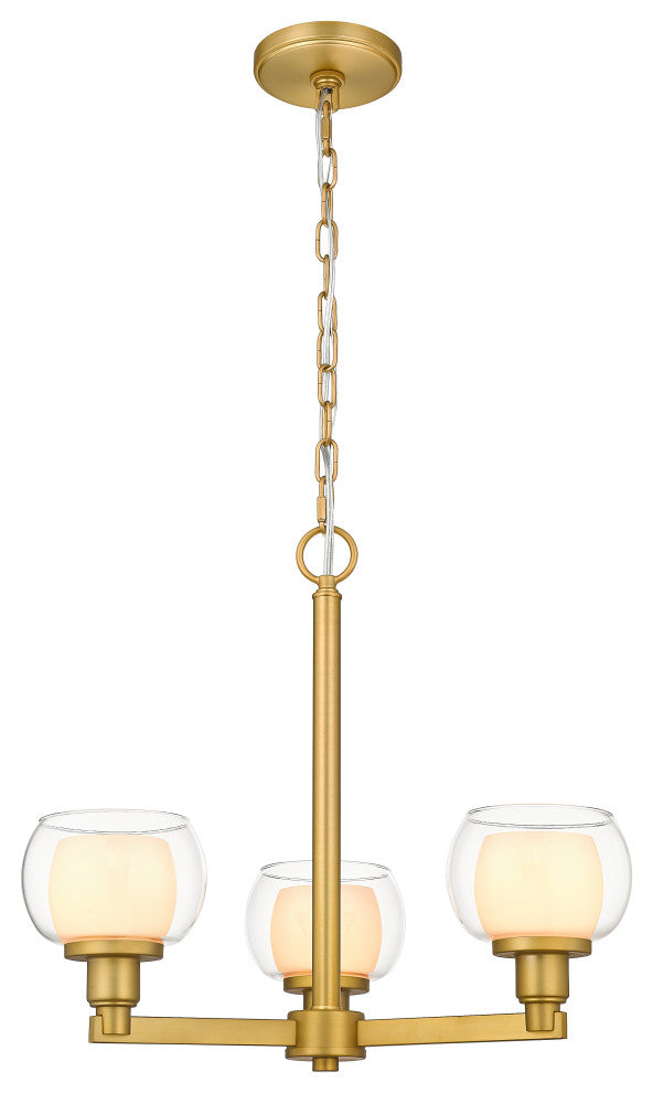 Innovations 330-3CR-SG-CLW-LED Cairo 3 Light 19.625" Pendant, Satin Gold