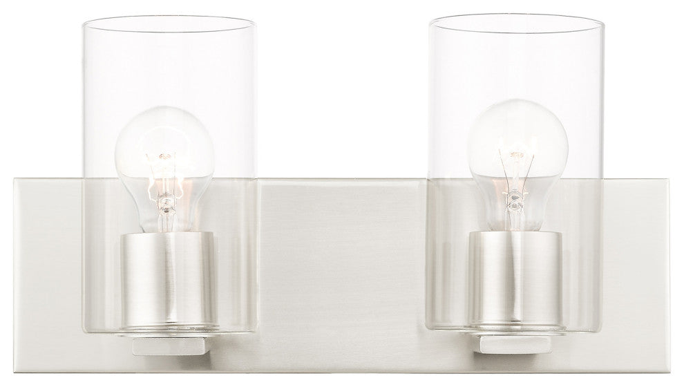 Livex Lighting Zurich 2 Light Brushed Nickel Vanity Sconce