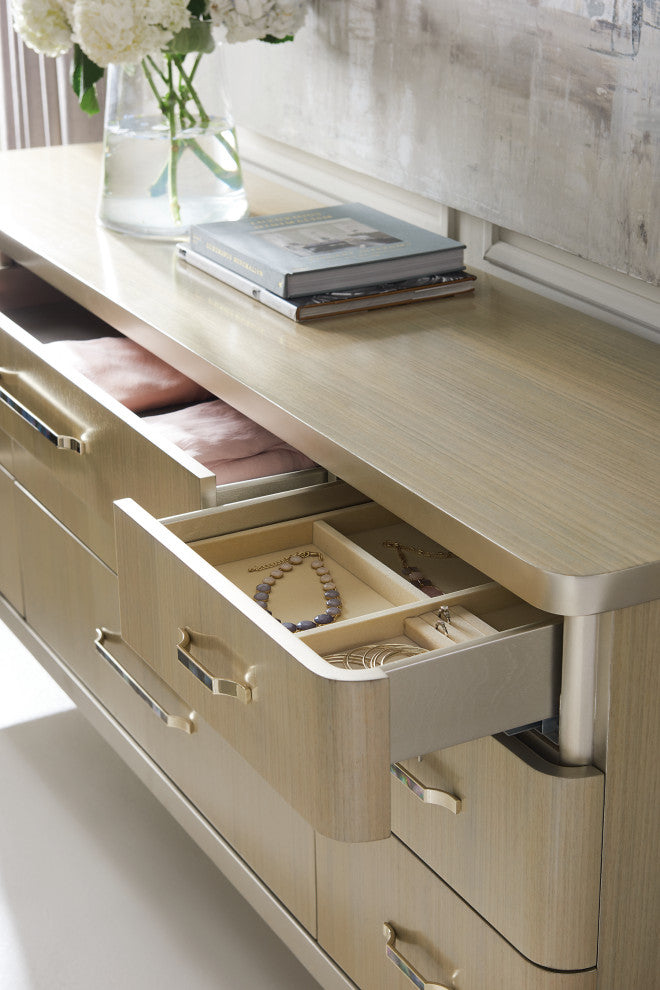 All Dressed Up Champagne Shimmer 9-Drawer Dresser