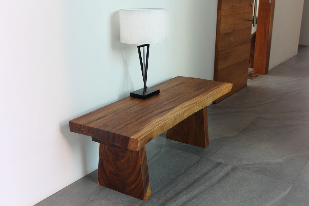 Haussmann Wood Natural Edge Bench 48 in x 18 x 18 in H KD Walnut Oil