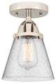 Small Cone Semi-Flush Mount, Polished Nickel, Seedy, Seedy