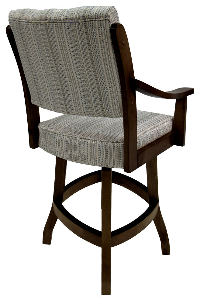 Swivel Counter Wood Bar Stool Casa on S-Base, Natural Fun and Dark Mahogany, 26"